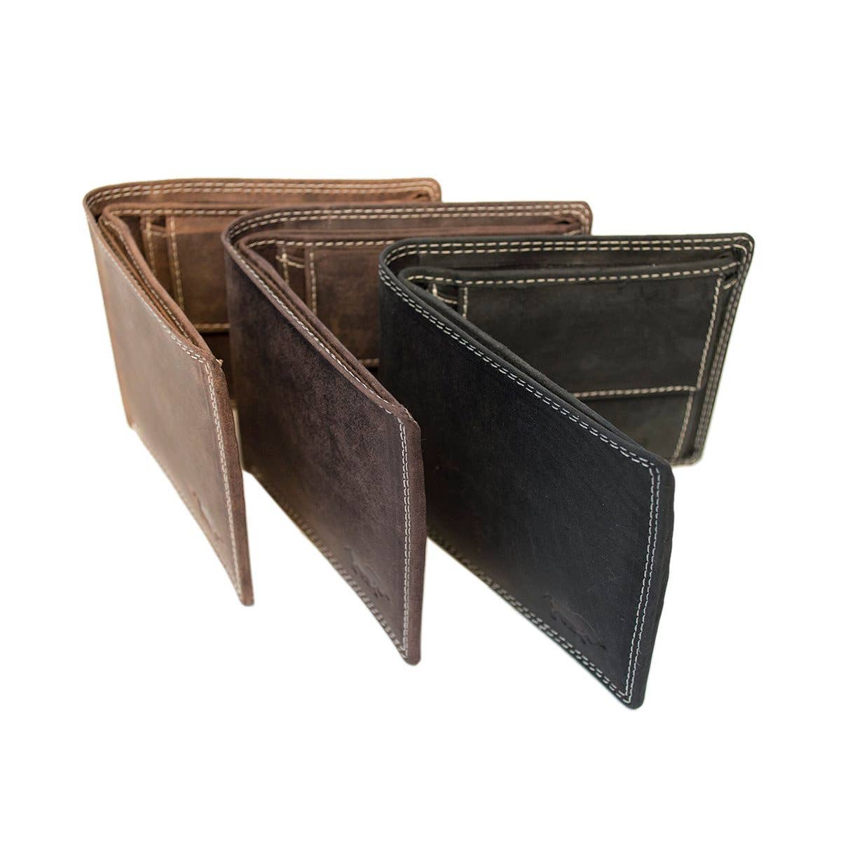 Arrigo - Wholesale Wallet - Men's - Men Billfold Wallet Buffalo Leather With Compact Model RFID18