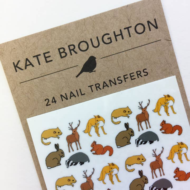 Woodland Animal Nail Art Transfers for wholesale by Kate Broughton