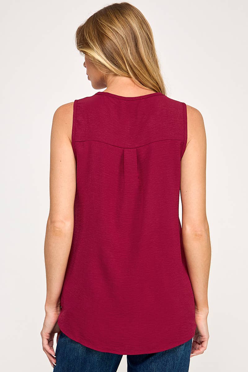 FSL Apparel - Wholesale Blouse - Women's - ST1560 - SOLID WOVEN V-NECK WORK WEAR CASUAL TOP31