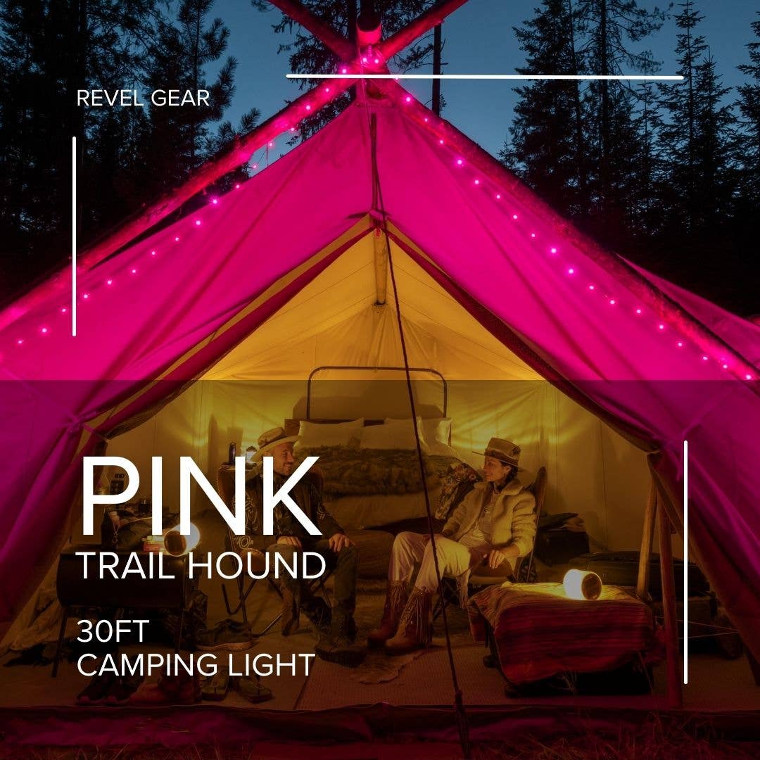 Revel Gear - Wholesale String Lights - Trail Hound™ 30ft. LED Dimmable USB Camping Light Pink0
