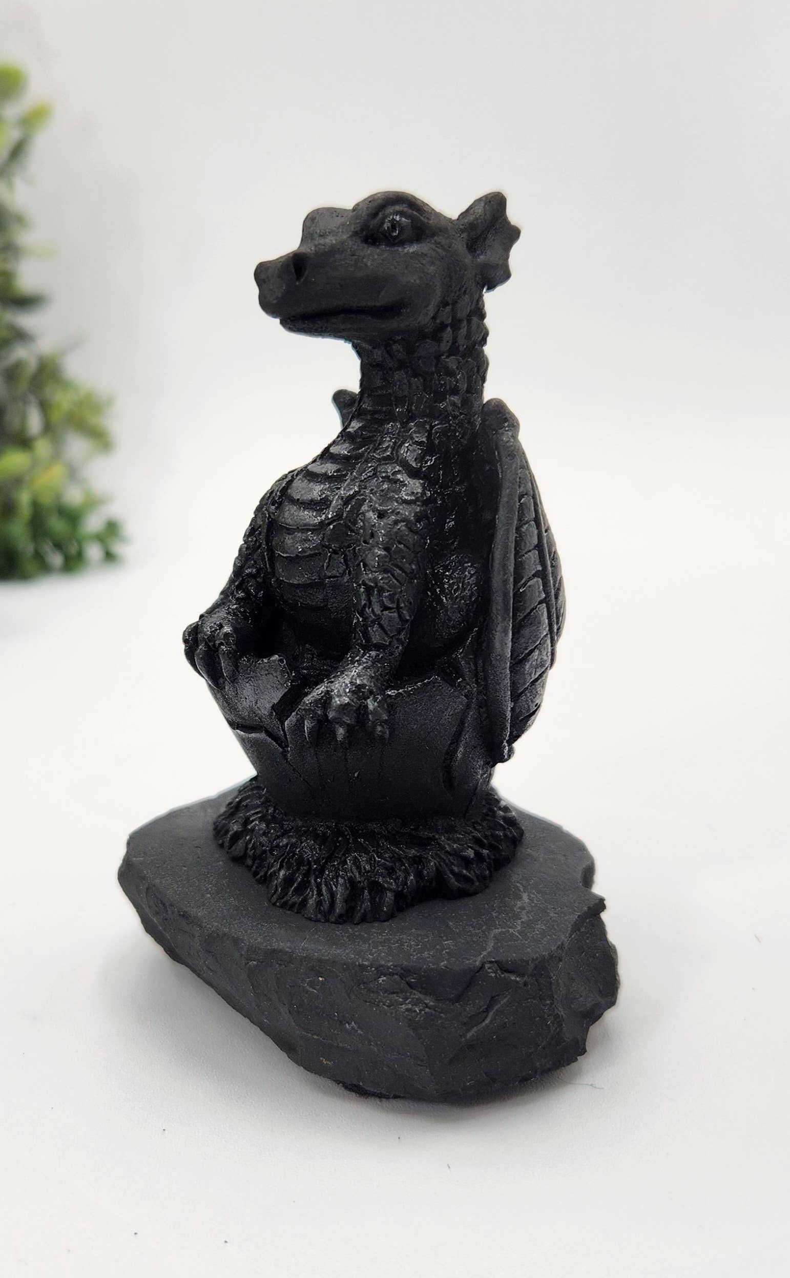 Meraki Gemstones - Wholesale Decorative Figurine - Shungite Figurine Dragon in Egg - EMF Protection(7x9.5x11cm)3