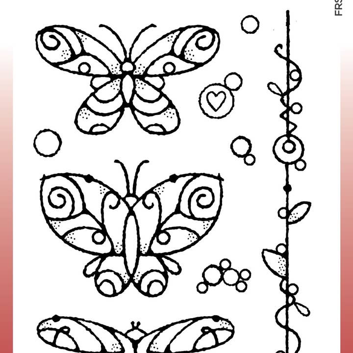 Ecstasy Crafts Distributing - Wholesale Rubber/Decorative Stamp - Woodware Clear Singles Wired Butterflies 4 in x 6 in Stamp