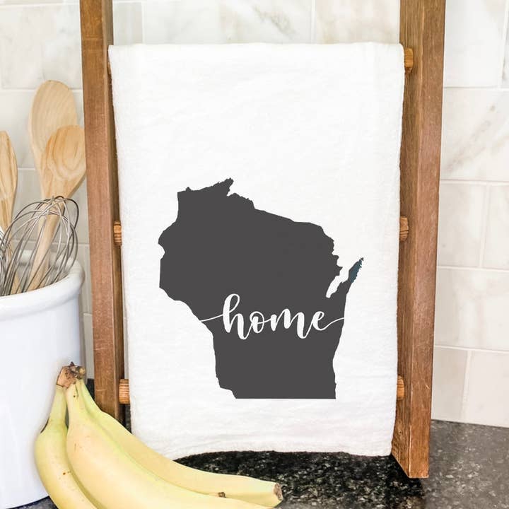 State Art (Home) - Custom Cotton Tea Towel for wholesale by Indigo Tangerine