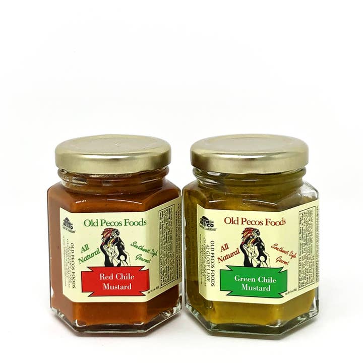 New Mexico Red & Green Chile Mustards Sampler for wholesale by Santa Fe Olive Oil