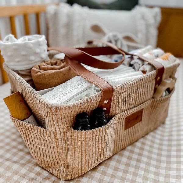 SNUGGLY JACKS - Venta al por mayor Organizador de pañales- Bebés - Carrito para pañales Camel Corduroy