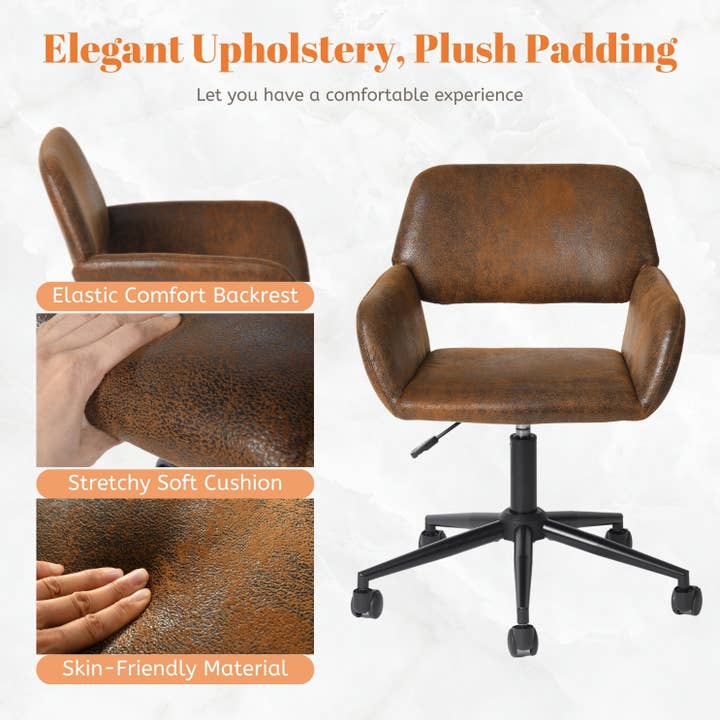 HOMYCASA DESIGN INC - Wholesale Chair - Modern Upholstered Suede Office Chair with Adjustable Height12