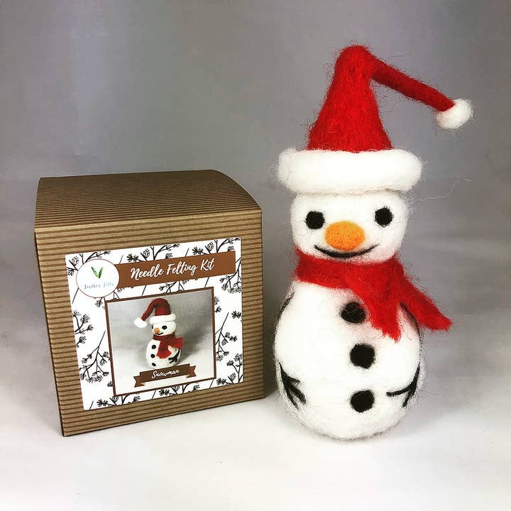 Feather Felts - Wholesale Craft Sewing Kit - Snowman - Needle Felting Kit
