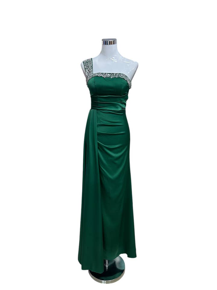 1867- Emerald Green Rhinestone Bodycon Dress for wholesale by Les Voiliers