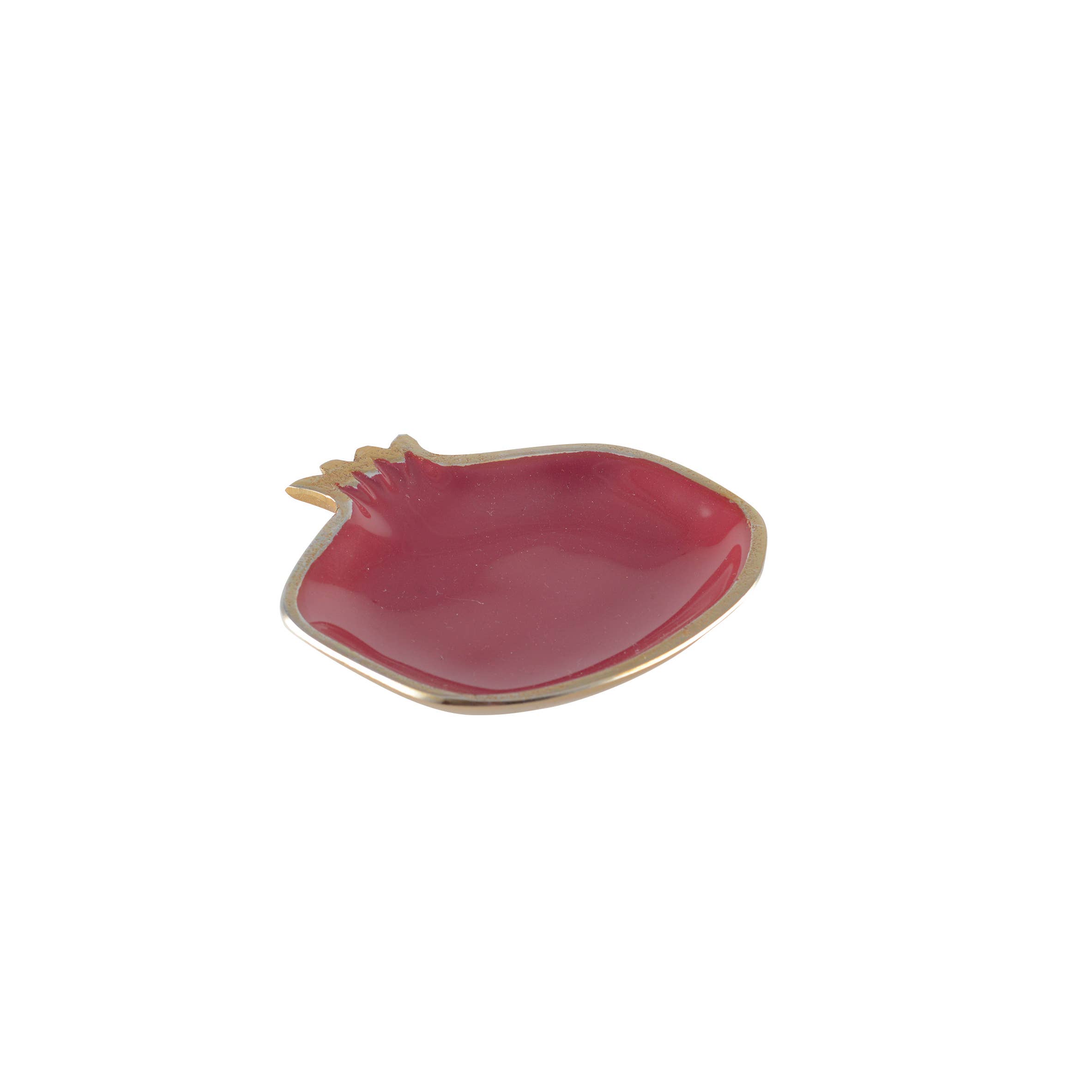 AULICA - Wholesale Bowl - Red pomegranate dish with golden edges 11x11x1.5cm3