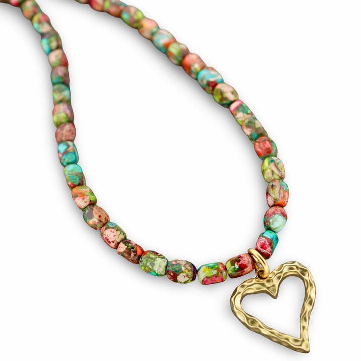 Graceful Heart Necklace, 16" for wholesale by Traci's Beads