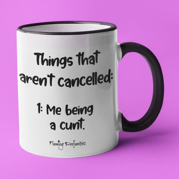 Things that aren't cancelled Funny Coffee Mug for wholesale by Flaming Profanities
