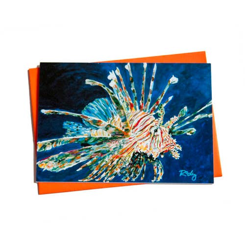 Dale's Lionfish Note Card for wholesale by Kim Rody Creations LLC