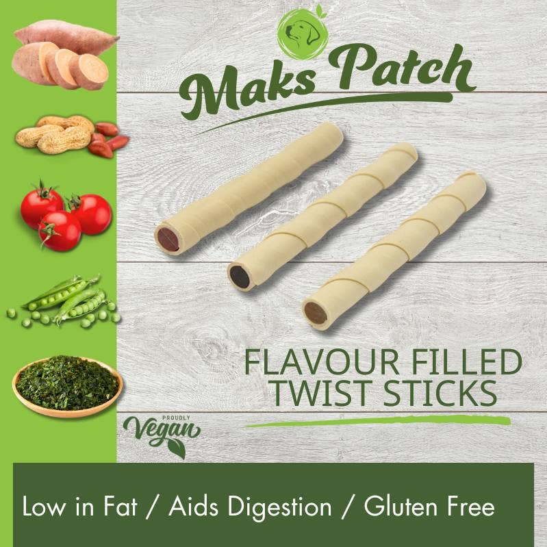 Miro & Makauri – wholesale Pet treats – Dog – Maks Patch 'Flavour Filled Twist Sticks'2