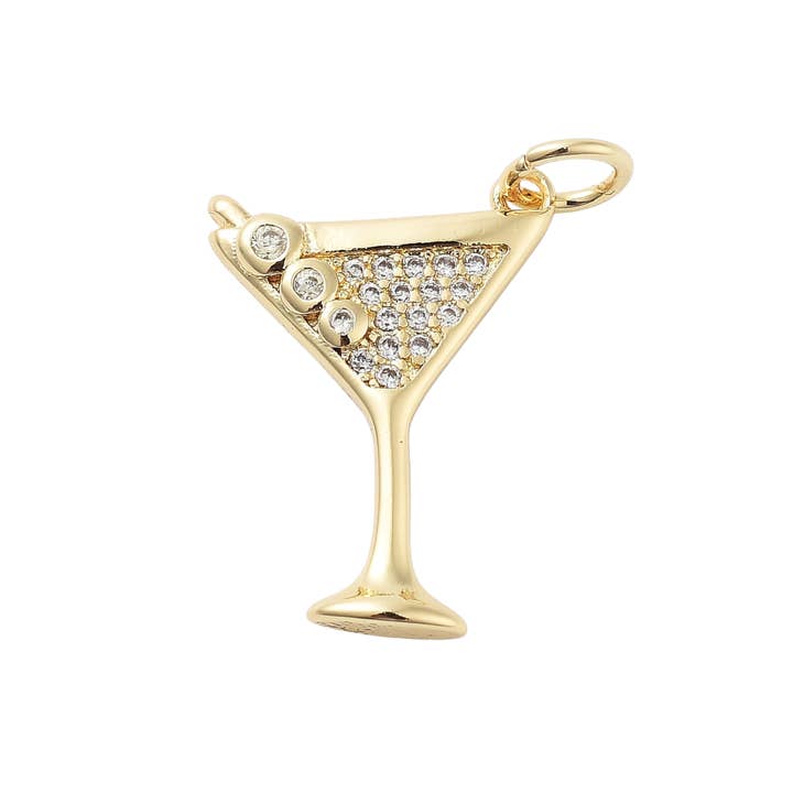 Love, Paige Designs - Wholesale Individual Charm/Pendant - 18k Gold Plated Brass Martini Charm