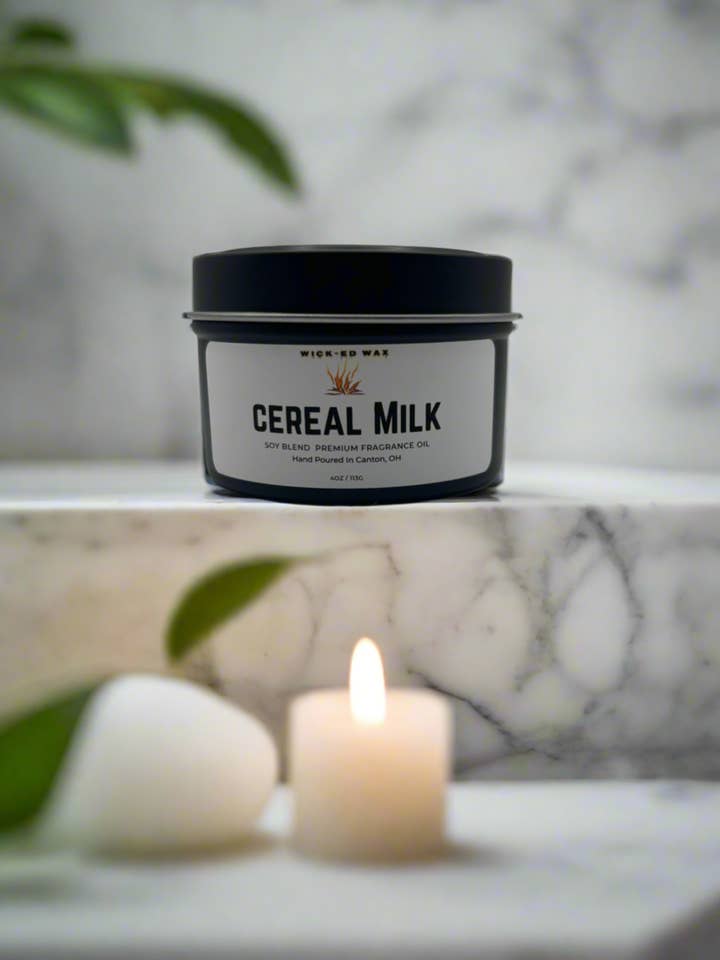 Leite de Cereais - Vela de Mistura de Soja com Aroma de Cereais Frutados 113g por atacado de Wick-ed Wax Candles