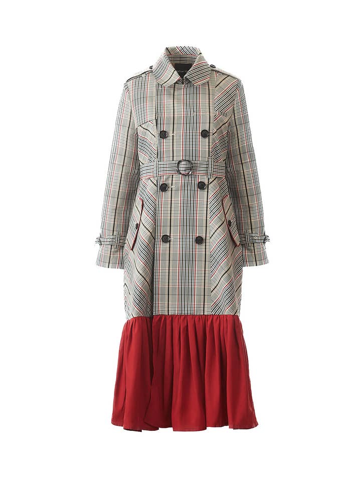 Fancy Check Coat for wholesale by Atelier YSCM