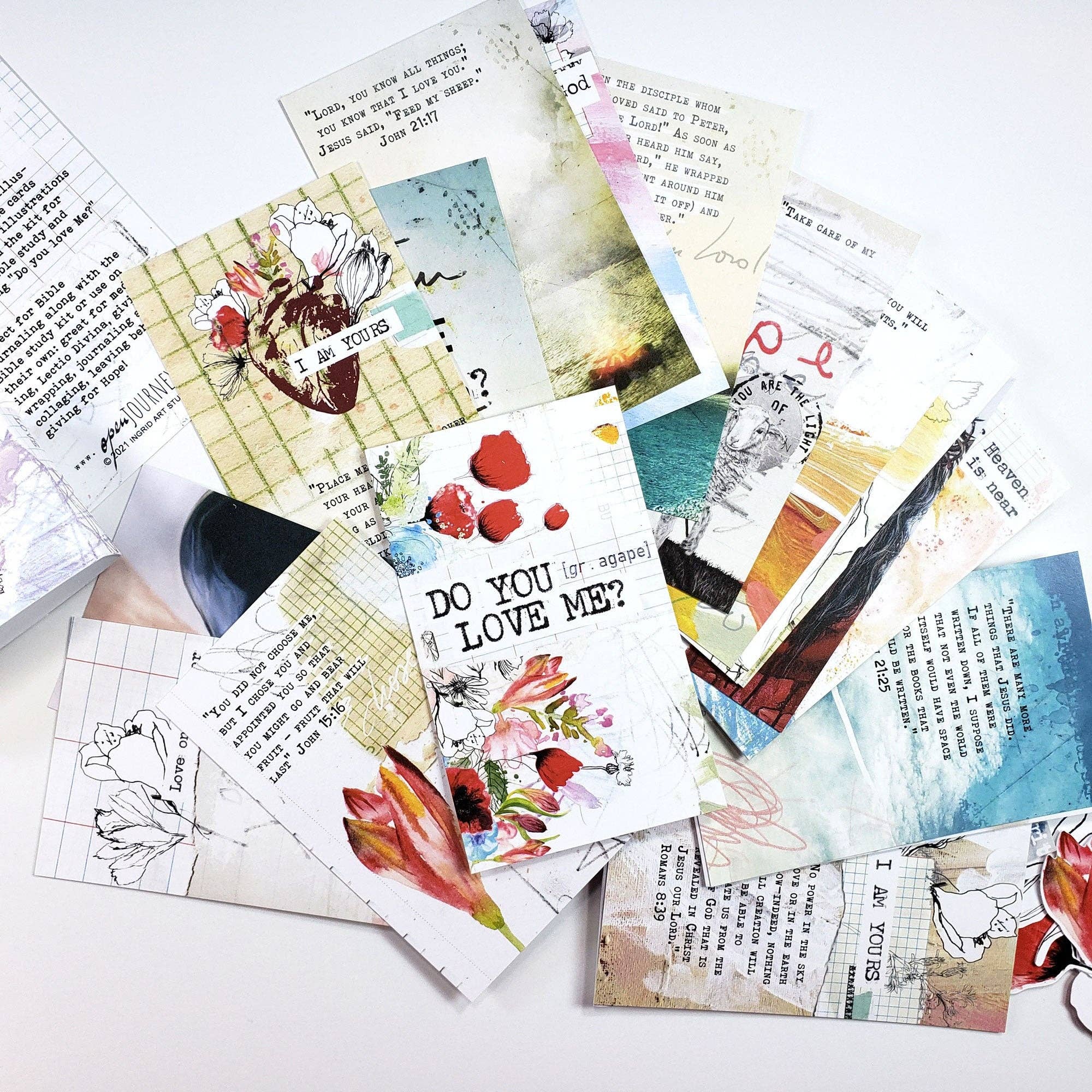 Open Journey - Wholesale Religious Card - Do you love Me? - set of 40 illustrated Bible Journaling Cards with Bible verses6