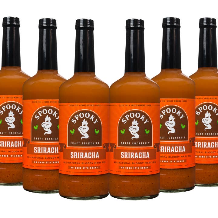 SPOOKY Craft Cocktail Mixes - Wholesale Cocktail Mix/Syrup - SPOOKY Sriracha Bloody Mary (32oz 6-pack)0