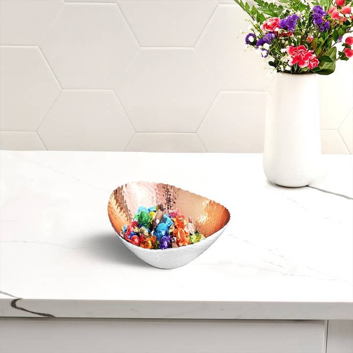 Monarch Abode - Wholesale Decorative Plate/Dish/Bowl - Hand Hammered Modern Decorative Fruit Bowl, 7.5" x 6.75"9