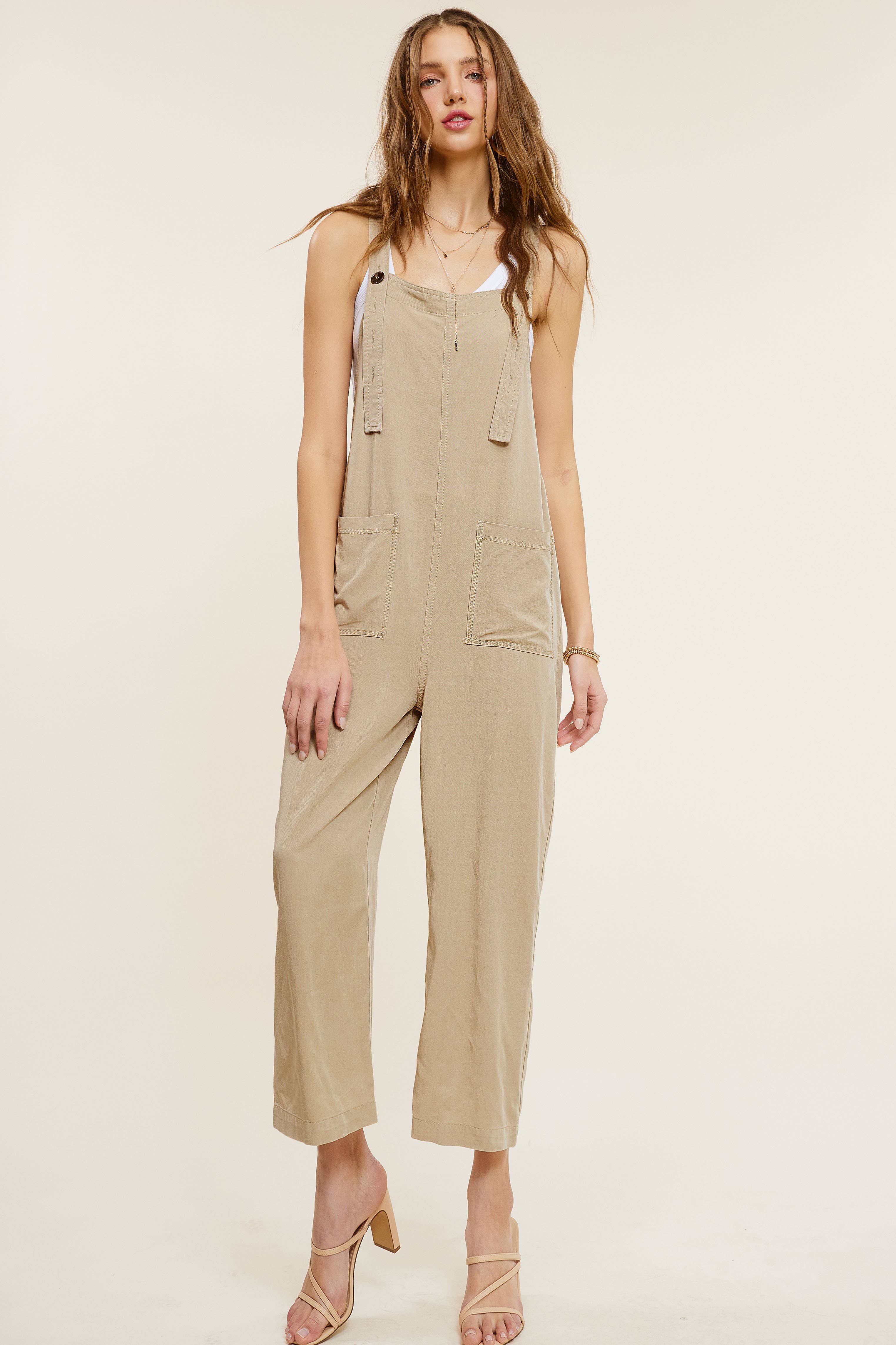 La Miel – Großhandel Jumpsuit – Damen – MCD9320 Mineral Washer Overall mit Taschen in lockerer Passform16