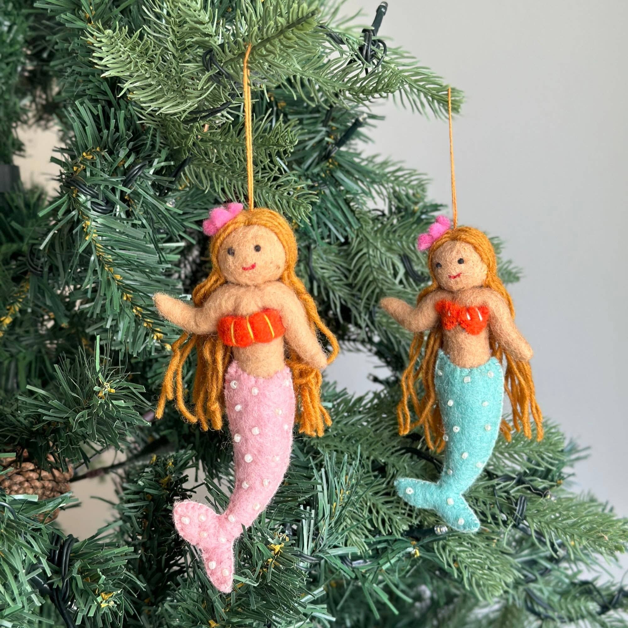 Ganapati - Wholesale Ornament - Felt Blond Mermaid Ornament1