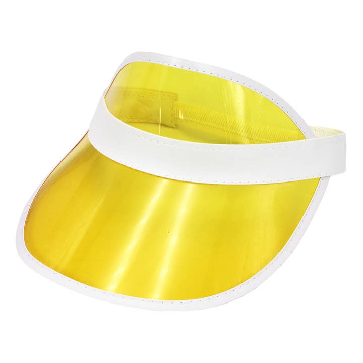 Cap Zone – Engroshandel Visir - Dame – Vibrant Translucent Plast Hvid PVC Kant Elastisk Skærm6