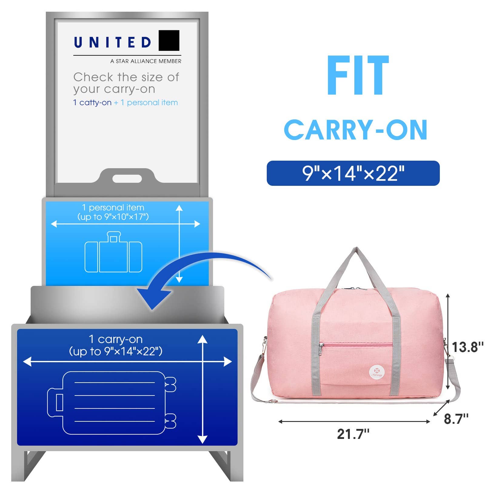 wandf - Venta al por mayor Bolsa de viaje - Unisex - Bolsa de viaje plegable NW3122 para equipaje de mano para estancia nocturna43