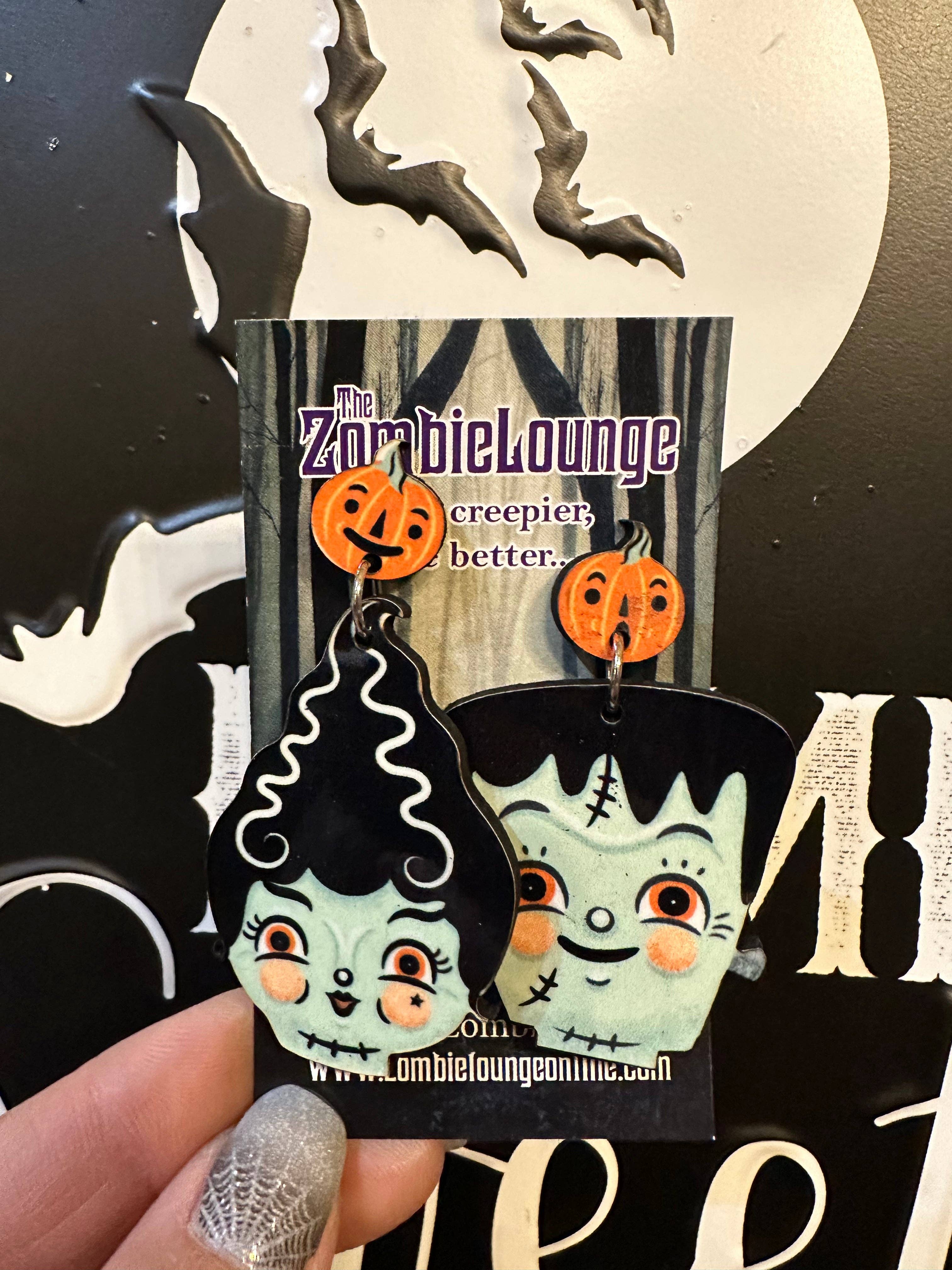 Zombie Lounge Bootique - Venta al por mayor Pendientes colgantes - Pendientes Frankie y Novia0