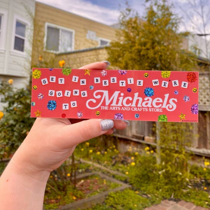 The Peach Fuzz – Engroshandel Klistermærke – Michaels Run Bestie Glitter Kofangerklistermærke3