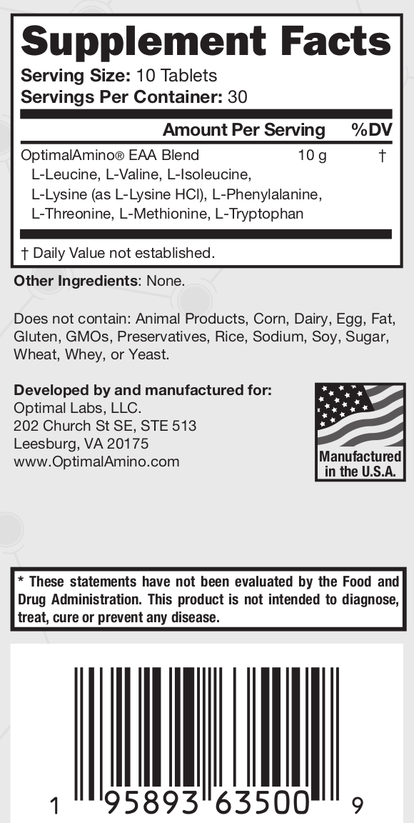 OptimalAmino - Wholesale Oral Supplement/Vitamin - OptimalAmino® - 300 Tablets7