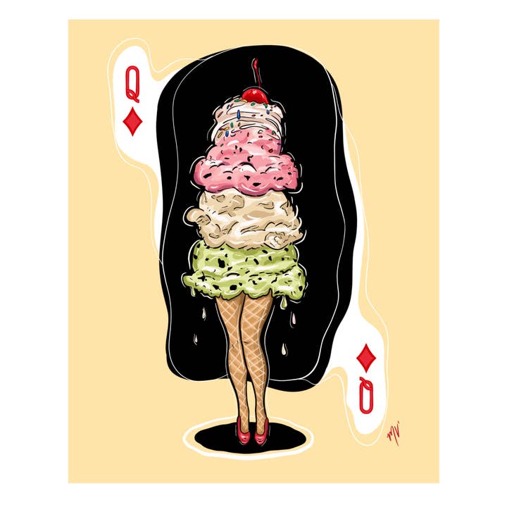 Impression d'art giclée Ice-Cream Pin-up pour la vente par Madison Vermilya Art
