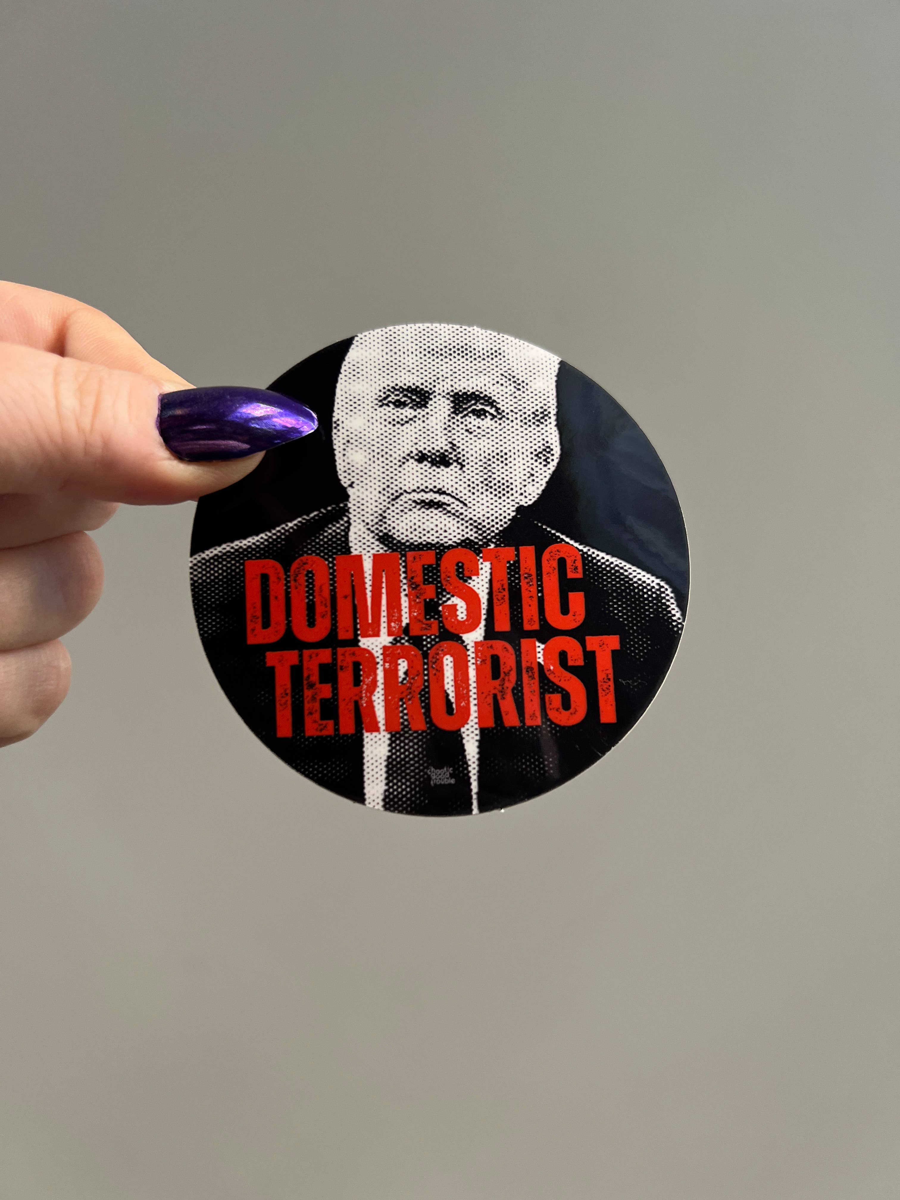 Chaos Engine (formerly Eyedot Creative) - Wholesale Sticker - Domestic Terrorist - anti-Trump vinyl sticker1