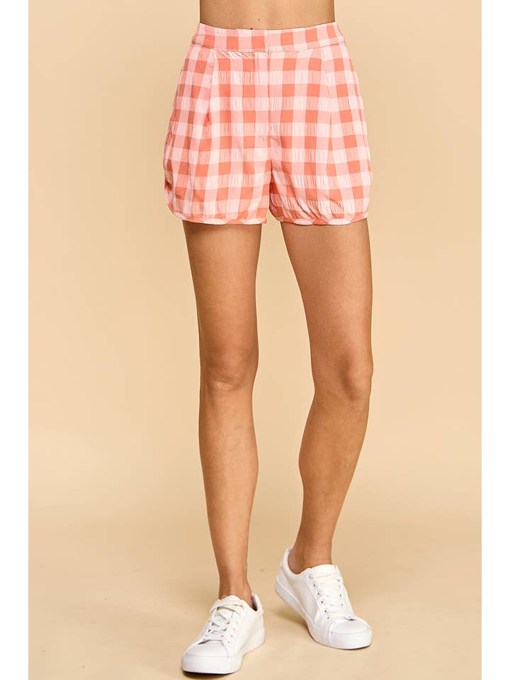 TCEC - Wholesale Shorts - Women's - CP10099-Gingham Shorts With Pockets