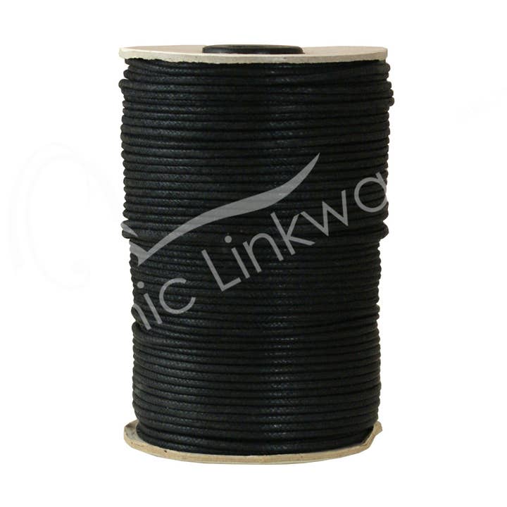 Oceanic Linkways Inc - Wholesale Craft Supplies - (ROLL)CORD - WAXED COTTON BLACK (1 MM) 100 YARDS0