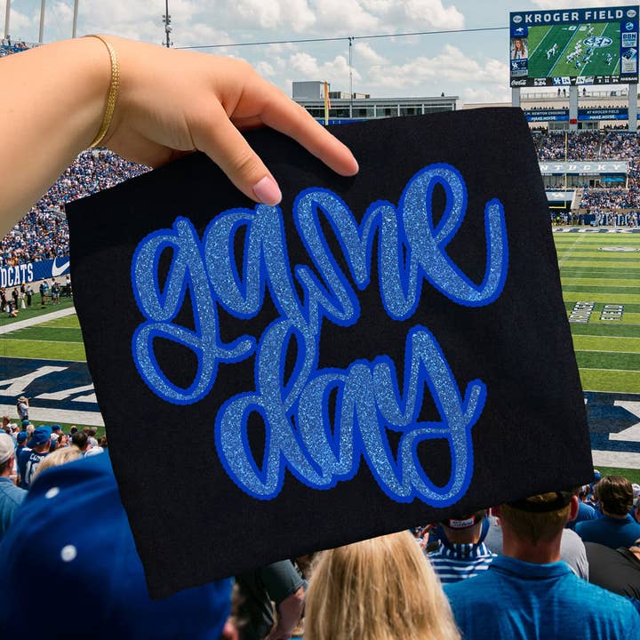 Faux Glitter Game Day DTF Warmteoverdracht voor wholesale door Trendy Transfers