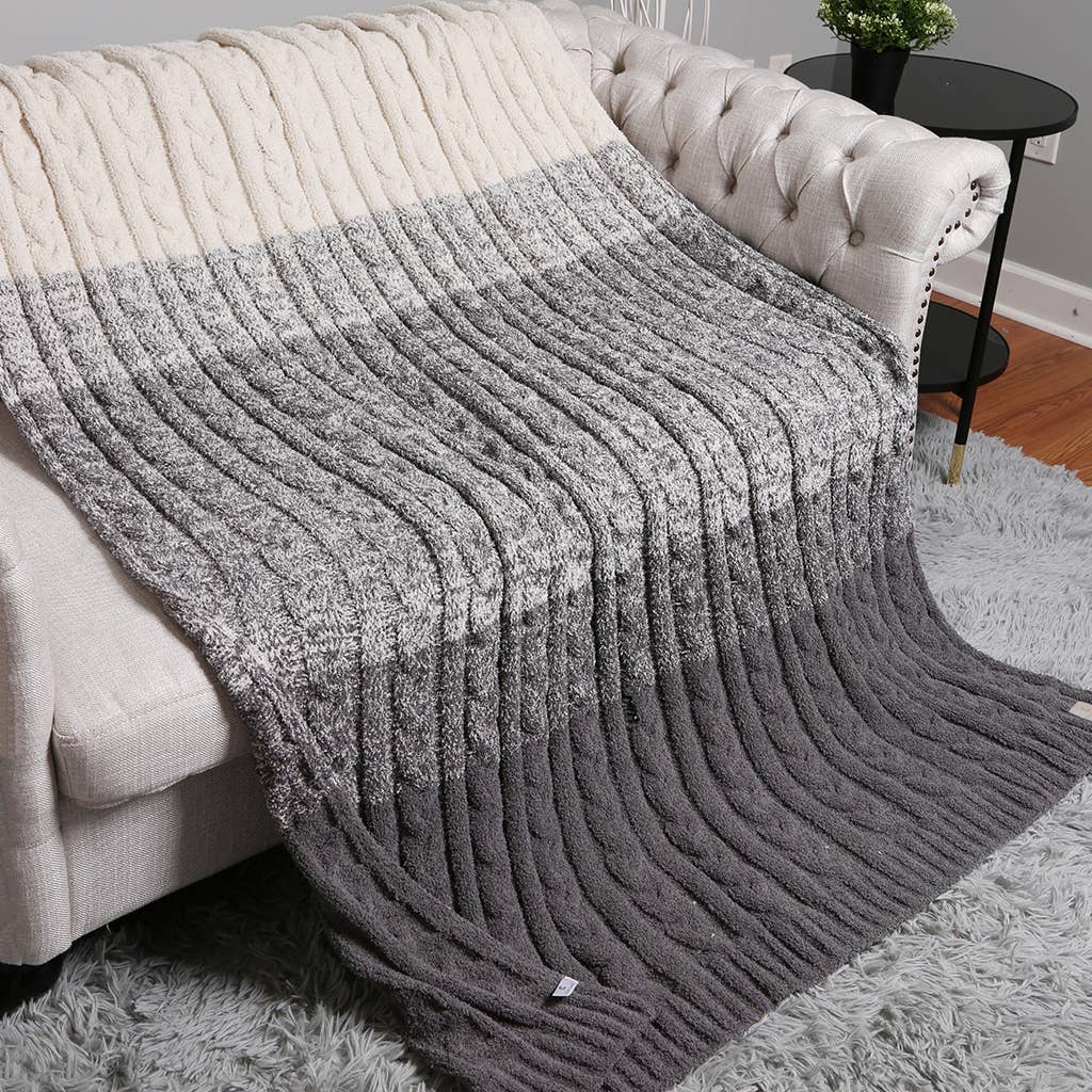 Fashion City - Vendita all'ingrosso Plaid - Coperta reversibile in maglia sfumata di colore 11