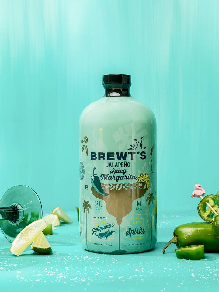 Jalapeño Margarita | Spicy & Premium Cocktail Mixer 32 OZ for wholesale by Brewt's