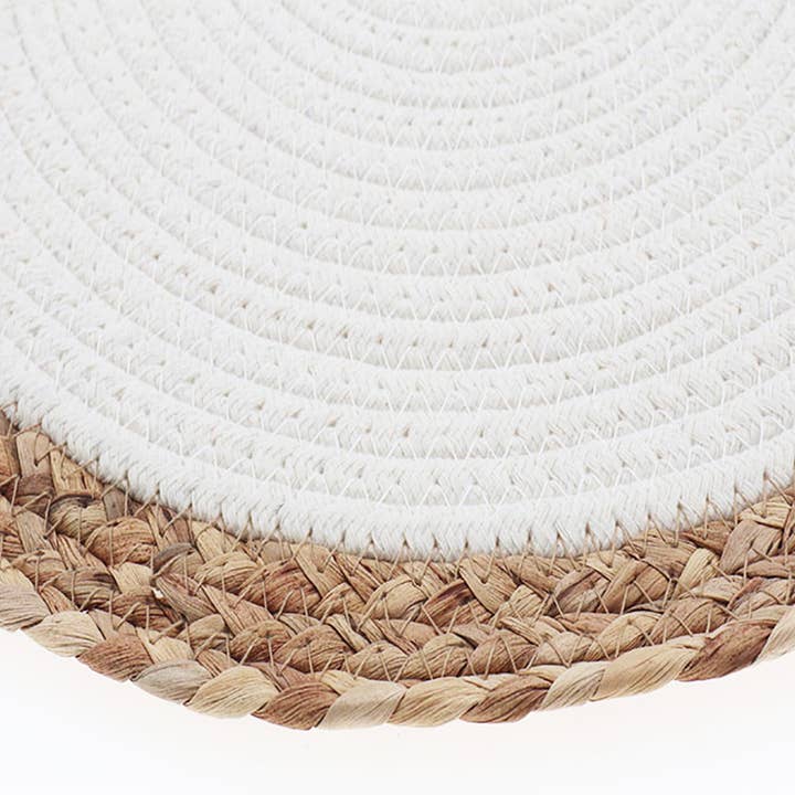 Fennco Styles - Wholesale Placemat - Hand-Woven Rattan Cotton Braided Rope Placemat3