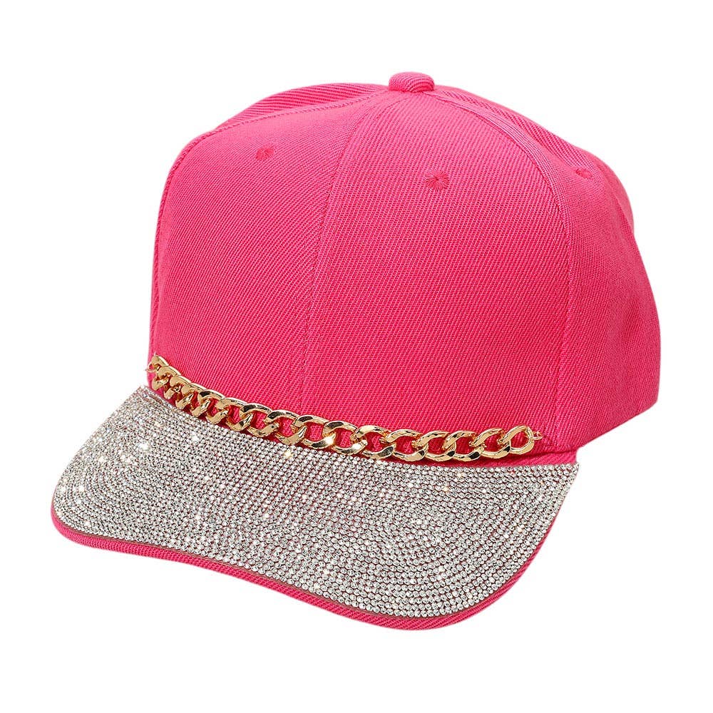 Sensibling Corp. - Wholesale Baseball Cap - Women's - Chain Detail Bling Studded Brim Baseball Cap1