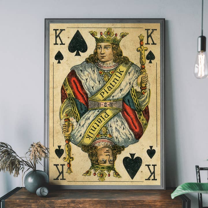 Vintage Playing Card Print - King of Spades for wholesale by Ink & Drop