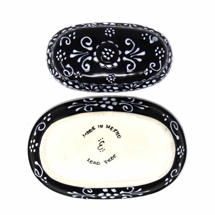 Global Crafts - Vente Beurriers - Encantada Beurrier en poterie fait main, encre4