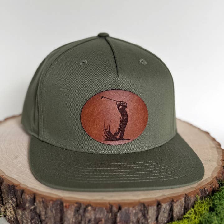 Back Nine | golf leather patch hat for wholesale by The Lonely Pine