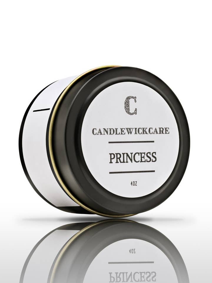 CandleWickCare Princess Scented Candles in Glass Jar (4oz) for wholesale by CANDLEWICKCARE