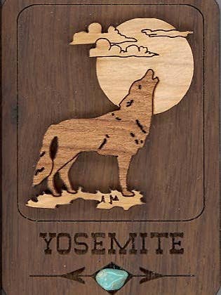 Wolf & Full Moon Magnet for wholesale by Woodcutts Inc.