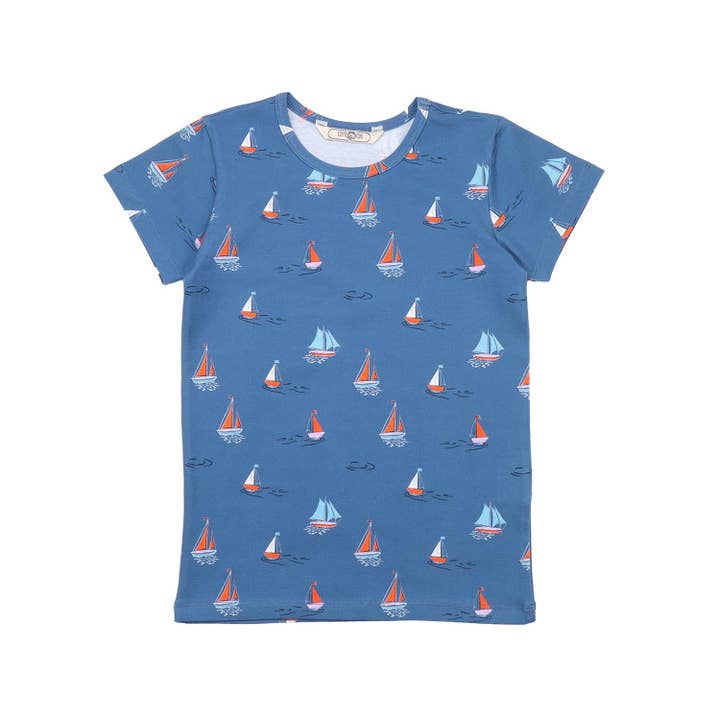 T-shirt de barco à vela por atacado de walkiddy