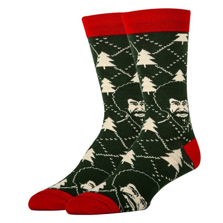 Calcetines divertidos de Navidad para hombre de Bob Ross para venta al por mayor de Oooh Yeah/Sock It Up/Oooh Geez Slippers