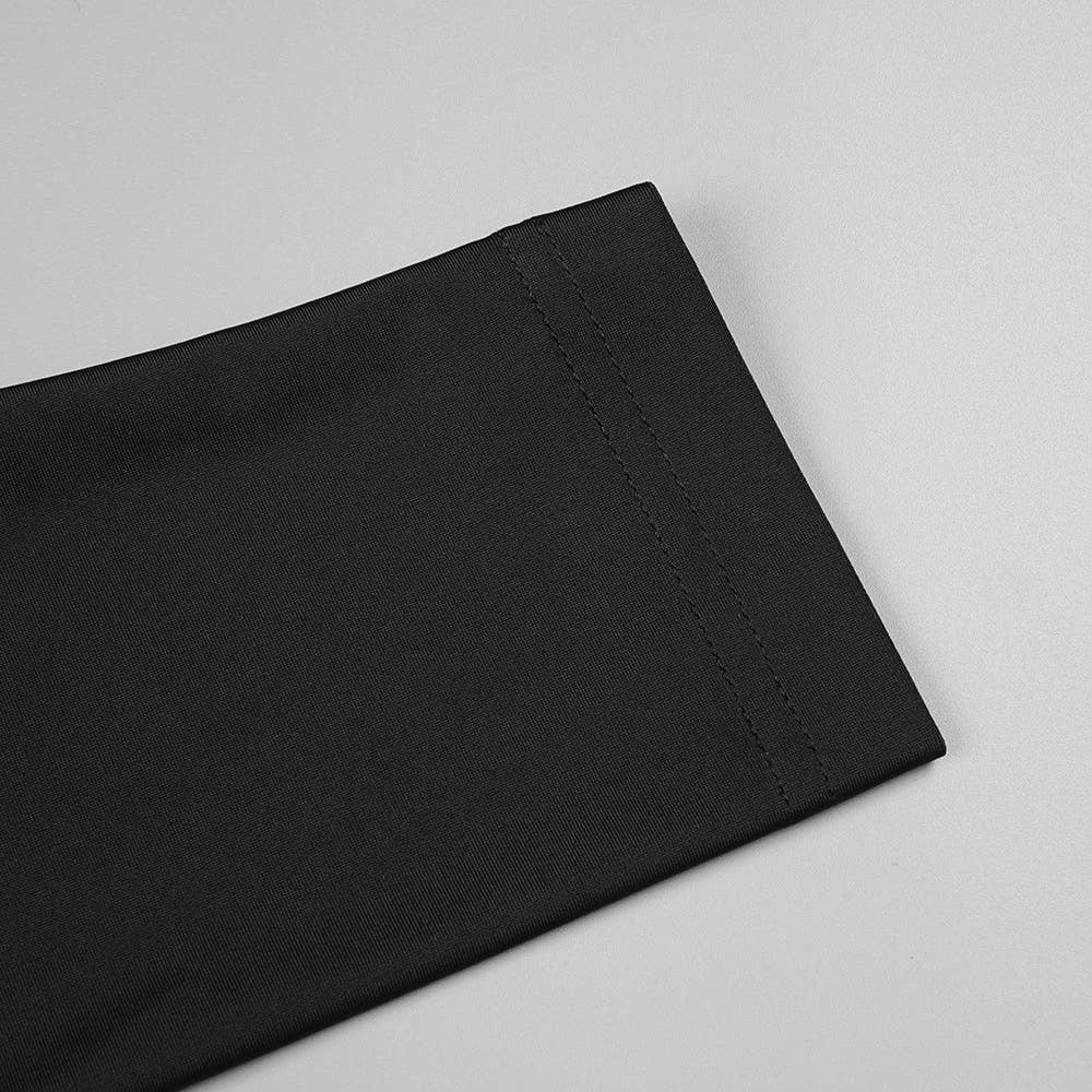 Noir Sanyao Fashion - Robe longue élégante fendue à épaule asymétrique en vente sur Faire23