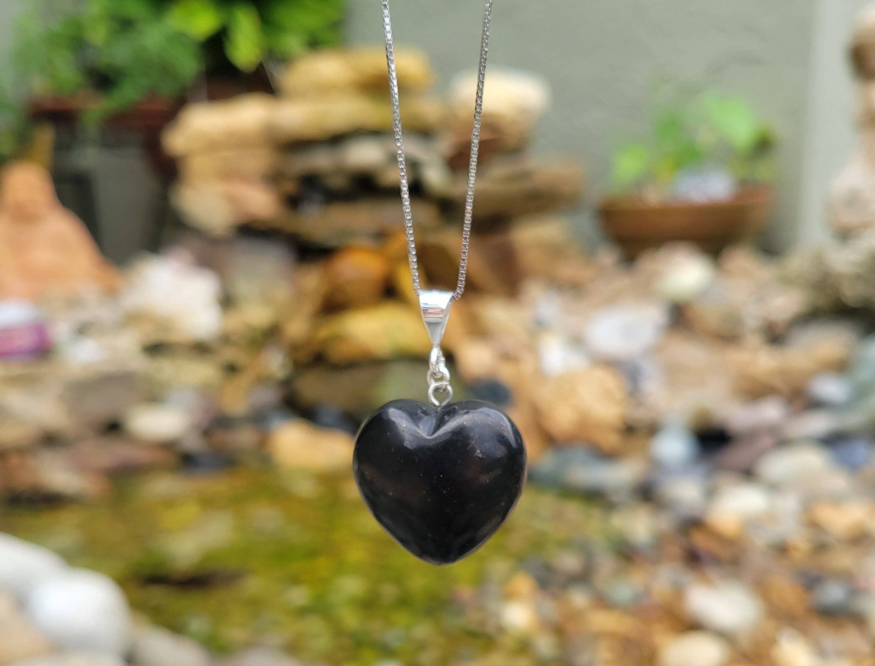 Karelia Creations - Wholesale Pendant/Charm Necklace - 100% Shungite Heart Pendant and Sterling Silver Necklace7