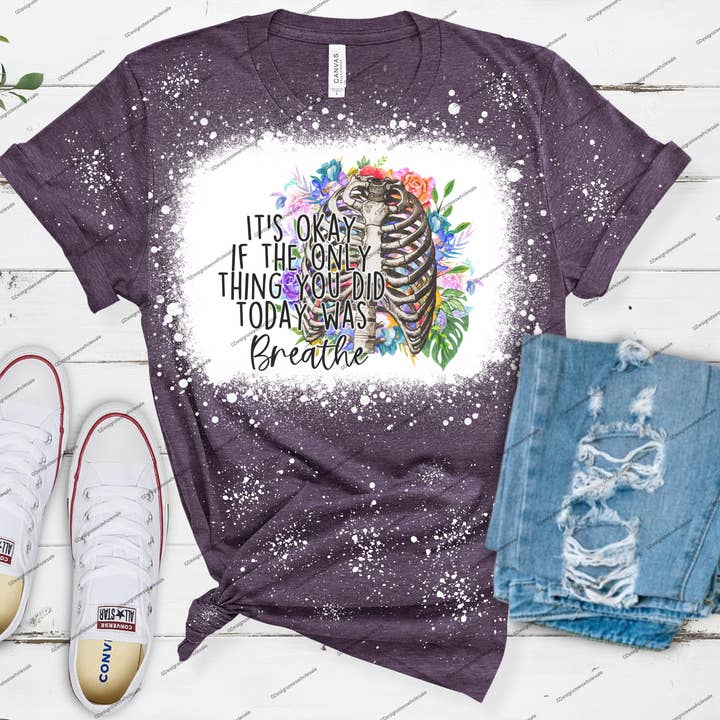 It's Okay T-shirt Fall Shirt, Motivation Tee, Bleached Shirt for wholesale by GDesignstees