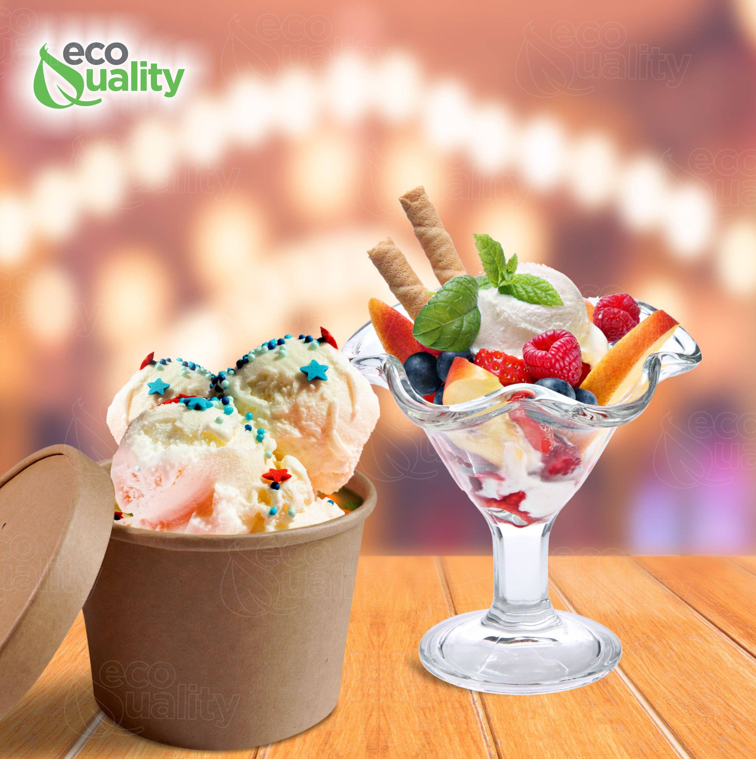 EcoQuality – wholesale Food storage container – 16oz Disposable Kraft Paper Food Soup Cup w/Paper Vented Lid7